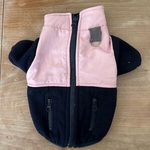 Critter Creed Pink & Navy Zip Up Dog Jacket XS